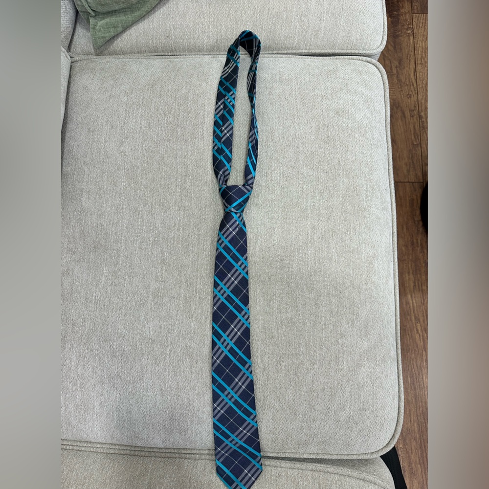 Ben Sherman Blue and Black Plaid Tie
